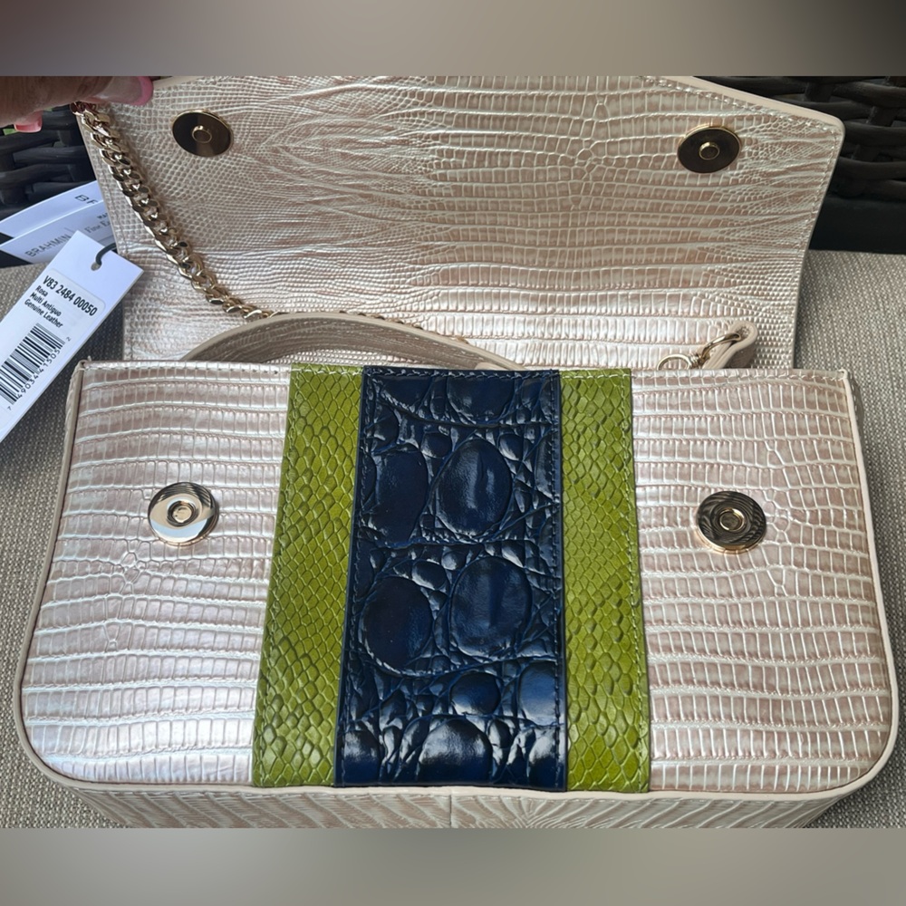 NWT Brahmin ROSA in MULTI ANTIGUO Convertible Chain & Leather Strap Bag - Picture 5 of 15